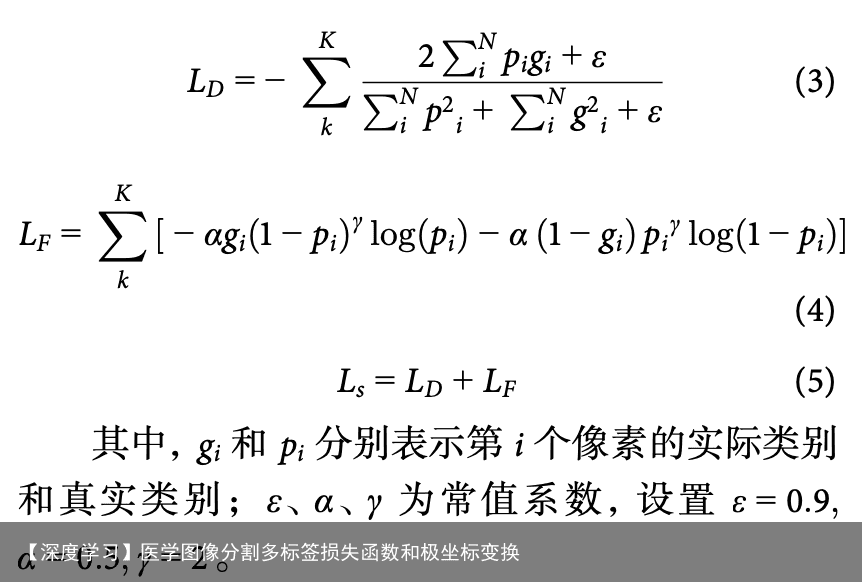 【深度学习】医学图像分割多标签损失函数和极坐标变换