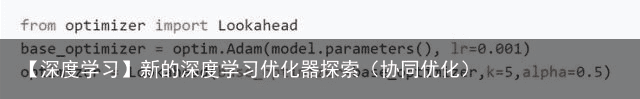 【深度学习】新的深度学习优化器探索（协同优化）7
