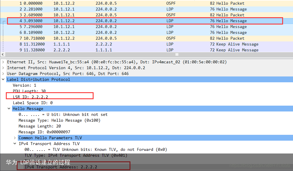 华为 LDP回话建立的过程6