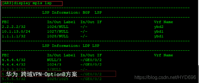 华为 跨域VPN-OptionB方案14