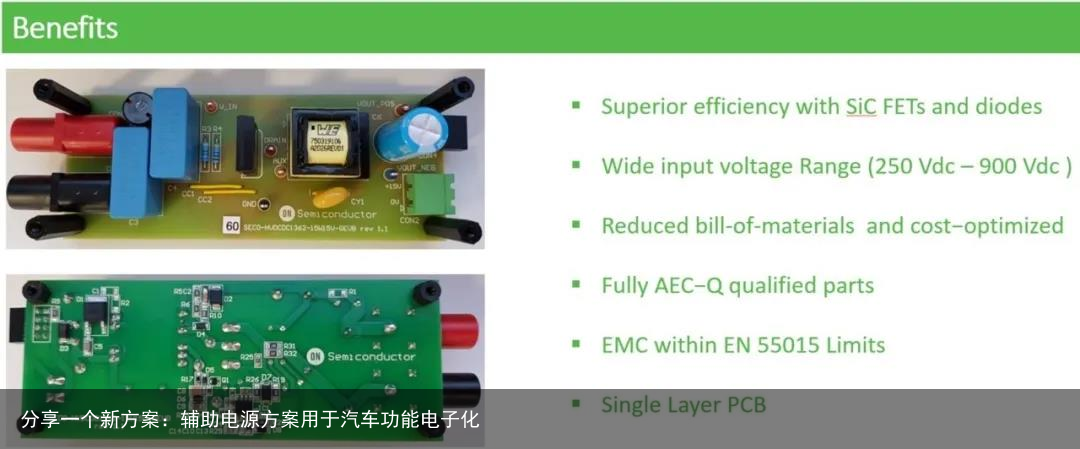 分享一个新方案：辅助电源方案用于汽车功能电子化