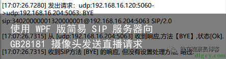 使用 WPF 版简易 SIP 服务器向 GB28181 摄像头发送直播请求14