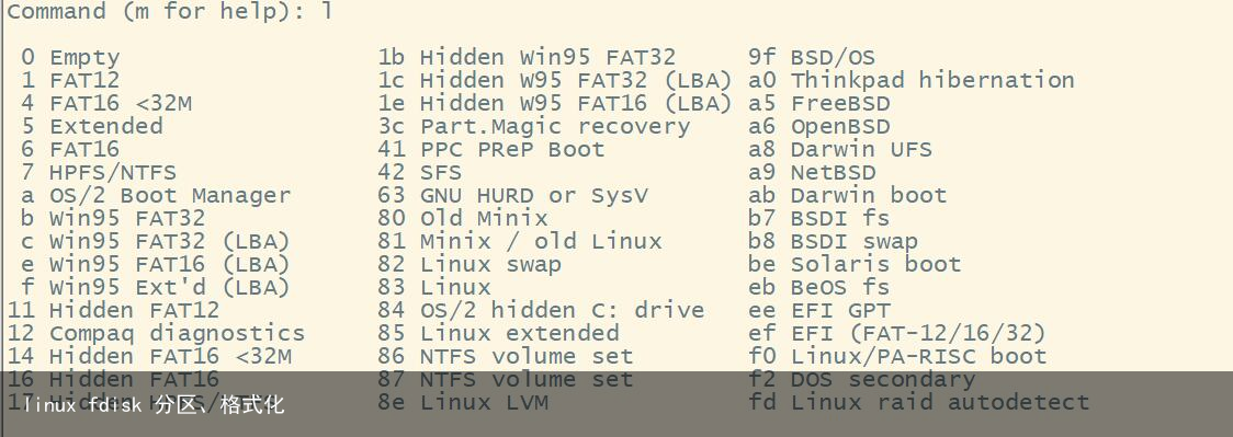 linux fdisk 分区、格式化4