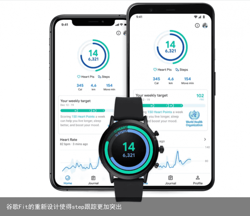 谷歌Fit的重新设计使得step跟踪更加突出