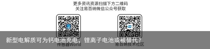 新型电解质可为钙电池充电，锂离子电池或被替代？3