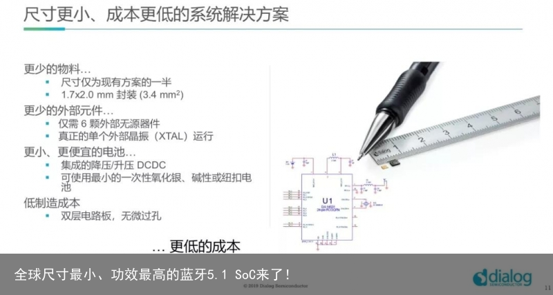 全球尺寸最小、功效最高的蓝牙5.1 SoC来了！4