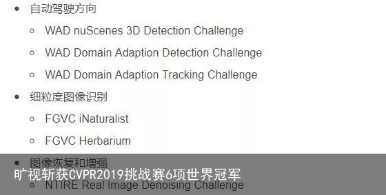 旷视斩获CVPR2019挑战赛6项世界冠军